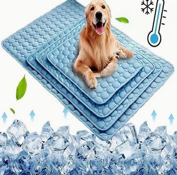 Самоохлаждающий коврик для котов и собак, с дышащий и мягкой подкладкой, летний, размер 40*50 см, голубой Н - 1002 фото