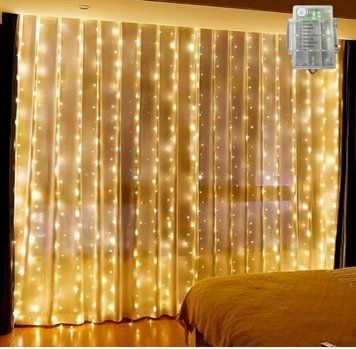 Светодиодная гирлянда штора &laquo;Капля росы&raquo;, 200 LED, 3&times;2 м, на батарейках, 8 режимов, три цвета Н - 550 фото